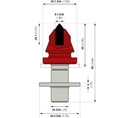 Резец DYNAPAC BIT AC35 BITS